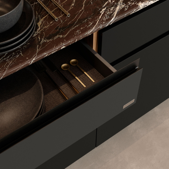 Brushed Black- Perfil aéreo Renovación del modelo Century de la serie premium de Johnson Amoblamientos.